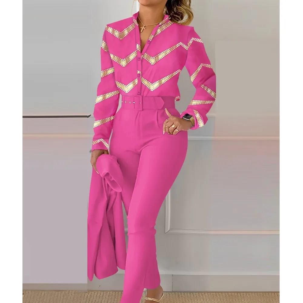 Новая модная рубашка с длинным рукавом и v-образным вырезом принтом женский