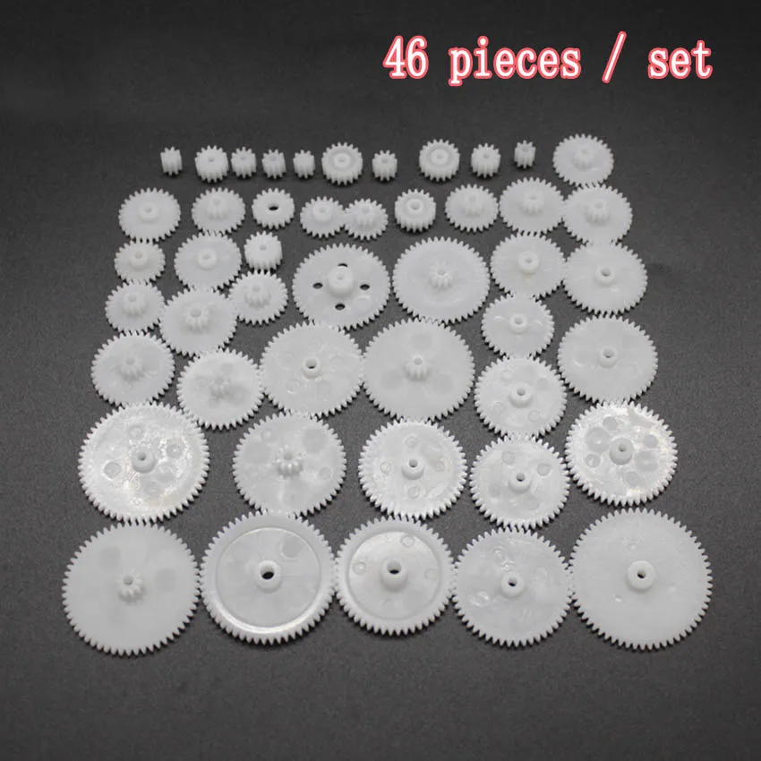 

46PCS/set styles Plastic All Module 05 Robot Parts Reduction Gear Bag Toothed Wheels Gears DIY Motor Gear Toy Accessories