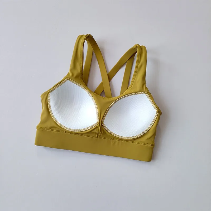2023 New Women Cross Strap Sports Bra Top Women Push Up Sexy Sport Bras  Gym Crop Top Shockproof Fitness Top Sport Bra Yoga Bras