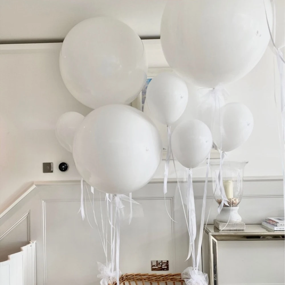 

5Pcs 24inch Big Matte White Latex Balloons Macaron Color Inflatable Helium Balloon Birthday Party Wedding Decorations Kids Toys