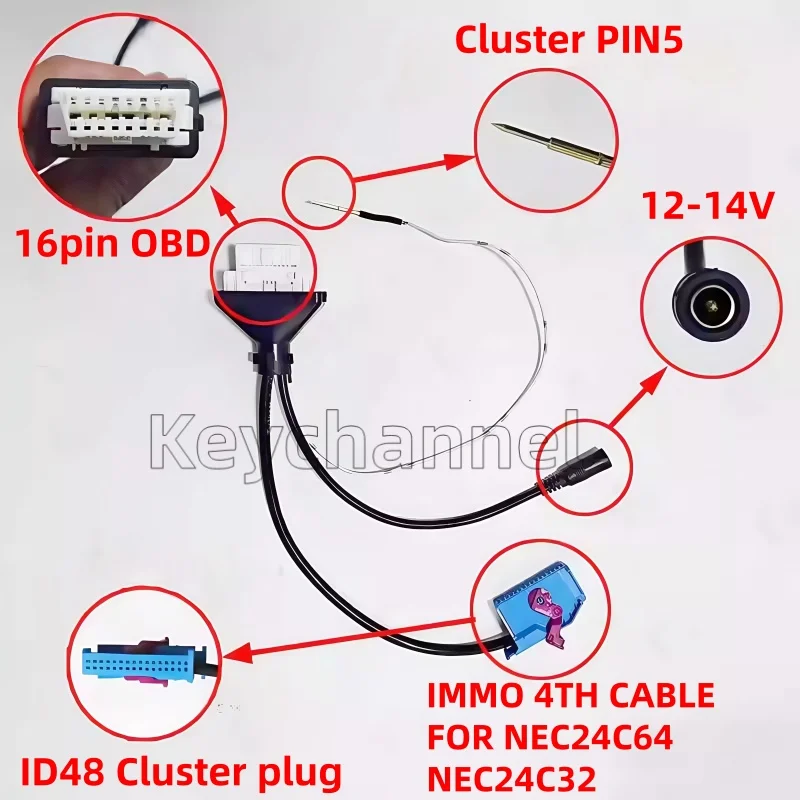 

1 шт. NEC24C64 NEC24C32 кабель для программирования всех ключей IMMO4 IMMO4.5 ID48 кабель для Xhorse Key Tool Plus Obdstar DP PAD2 PAD3