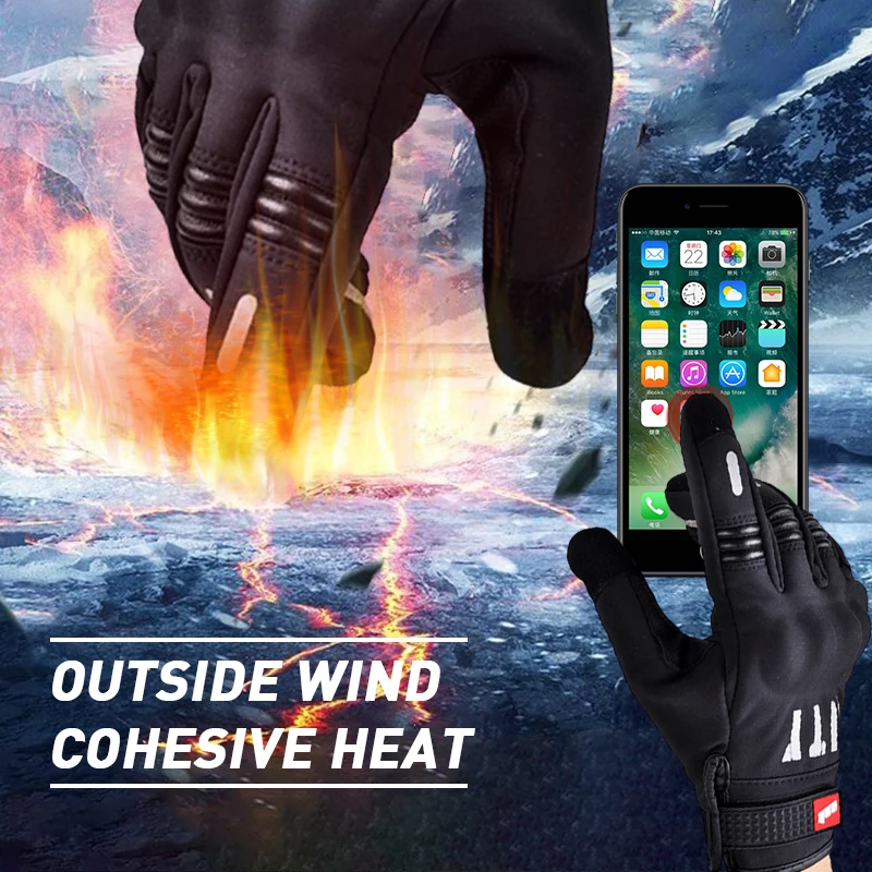 

Winter Gloves Plus Velvet Touchscreen Cycling Gloves Waterproof Riding Glove Windproof Warm Non-Slip Glove Cycling Equipment