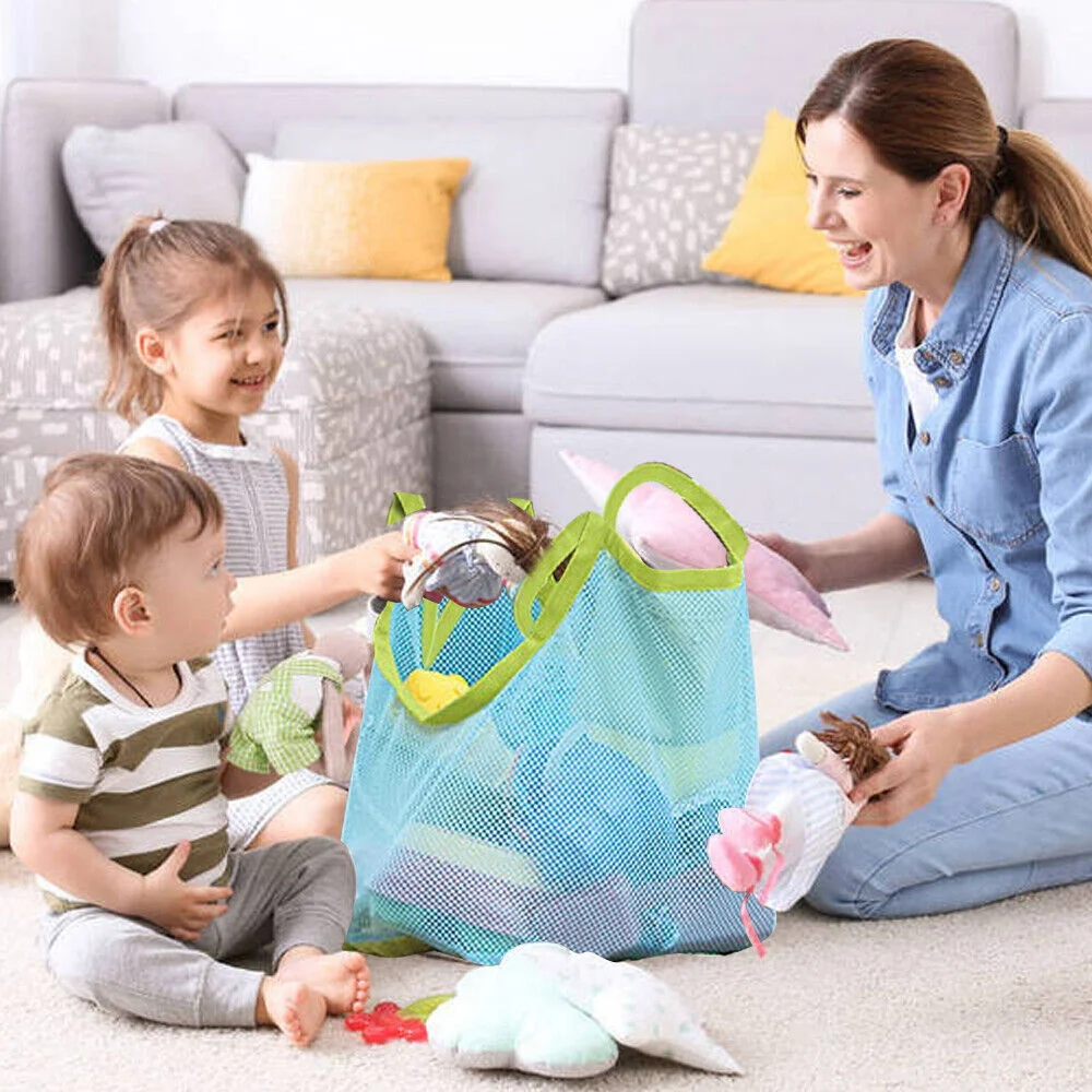 

Children Beach Mesh Bag Outdoor Protable Collapsible Storage Pouch Women Travel Sundries Organizers Kids Beach Toys Clothes Bags