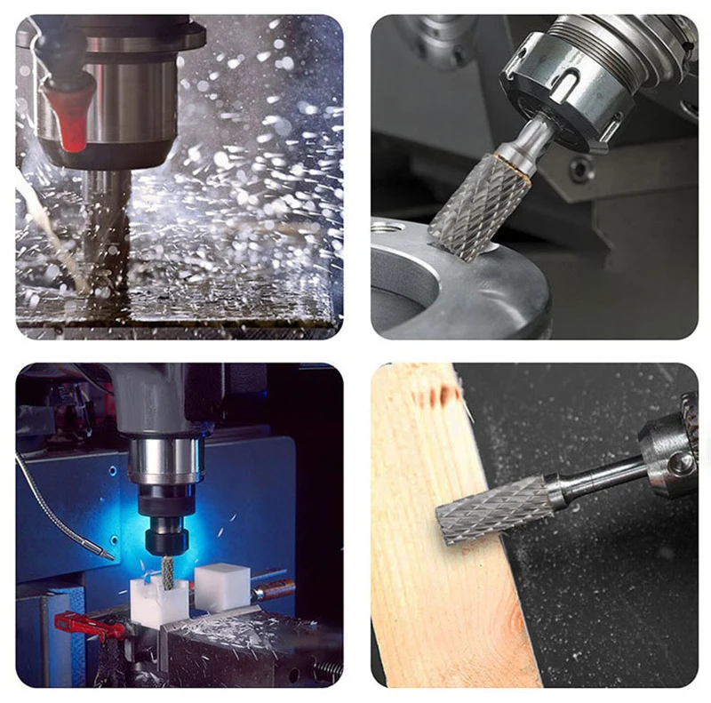 5 шт. заусенцы для резьбы 6x8 мм Двойной резак роторных напильников Карбид Вольфрам