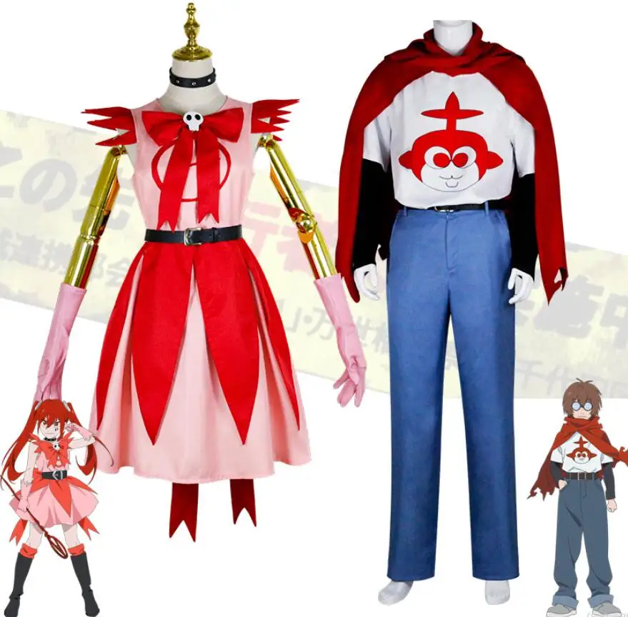 

Аниме Mahou Shoujo волшебный Разрушитель Otaku костюм героя косплэй Униформа взрослая красная накидка мужской женский костюм Хэллоуин Рождество