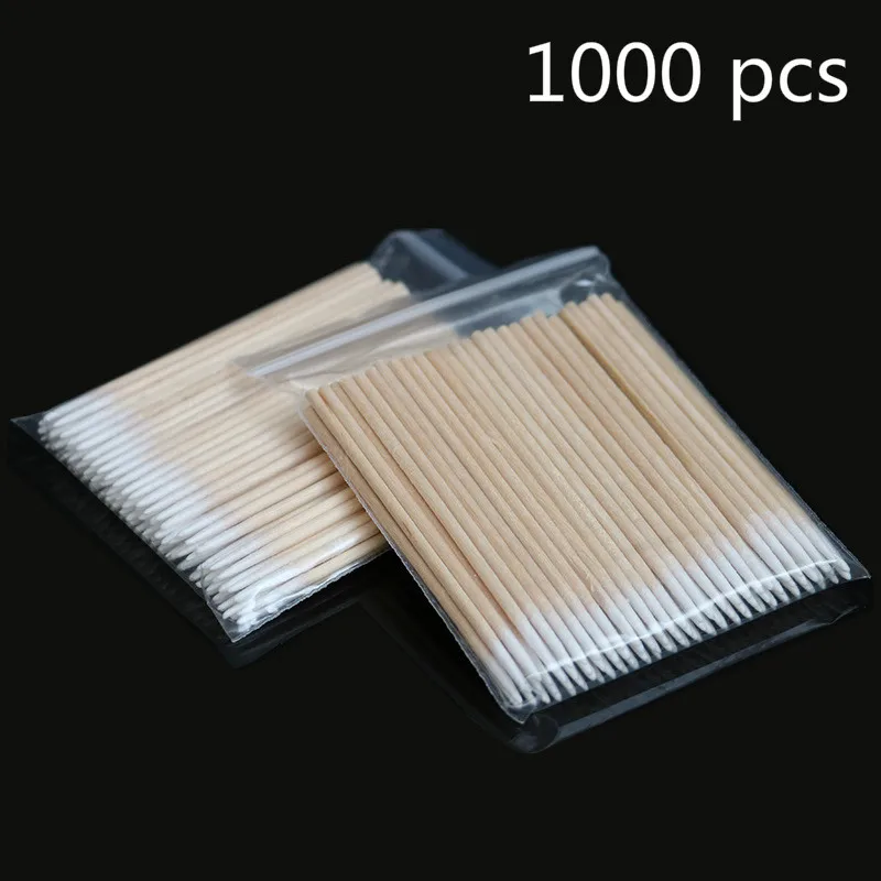 

1000 pcs Wood Cotton Swab Eyelash Extension Tools Medical Ear Care Cleaning Wood Sticks Cosmetic Cotton Swab Cotton Buds Tip