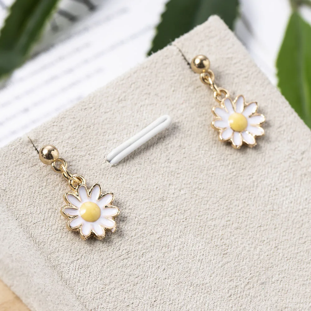 Korean Style Women Daisy Yellow Sunflower Earrings Long Beautiful Drop for Girl Gift | Украшения и аксессуары