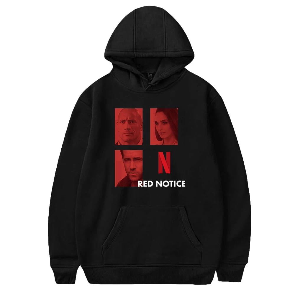 

Movie Red Notice Hoodie Men Fashion Coat Harajuku Anime Hoodies Kid Hip Hop Pullover Women Men Sweat Horror Gothic Mens Clothing
