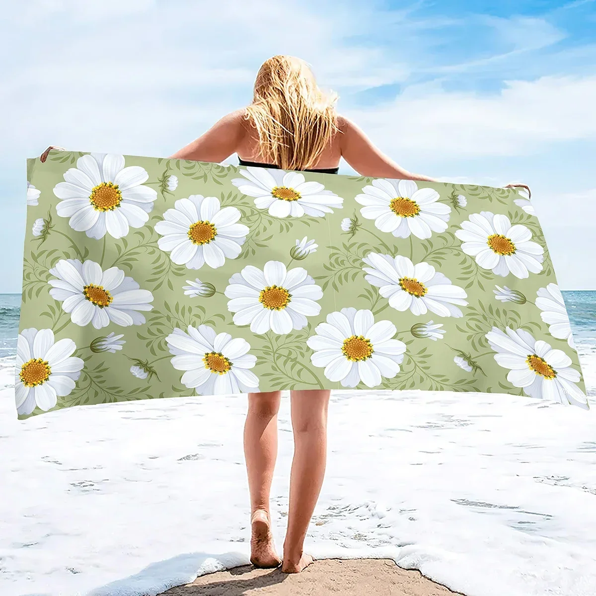Daisy Beach Towel Absorbent Pool Camping Travel Oversized Sand Free Bath Towels Quick-Dry Super |