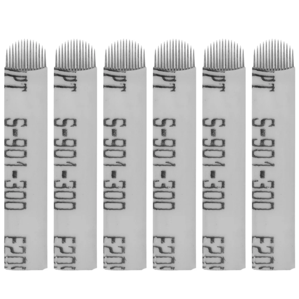 

50pcs Blades U-shaped 14 Eyebrow Needle Make-up Blades Microblading Pen (White)