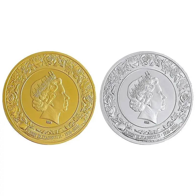 

Queen Elizabeth II Commemorative Coin The Great British Queen Elizabeth II Collectible Coins Round Medallion Iron Coins Souvenir