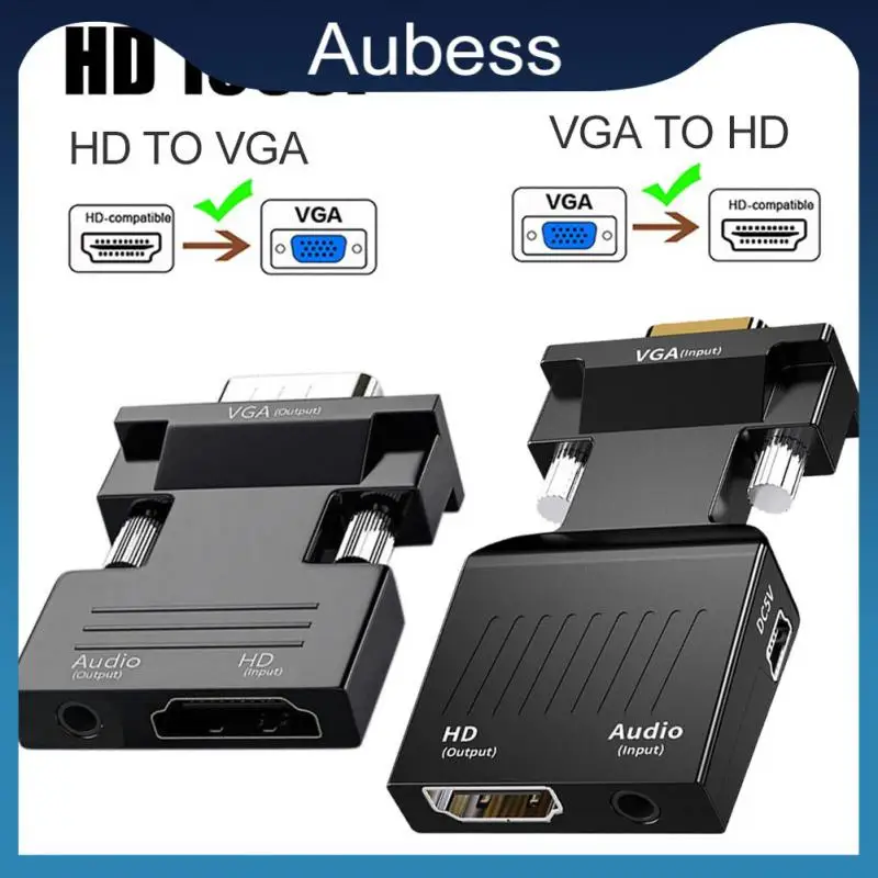 

Hd 1080p Vga To -compatible Converter With Audio Portable Vga To Hd Adapter 1080p Ultra-small
