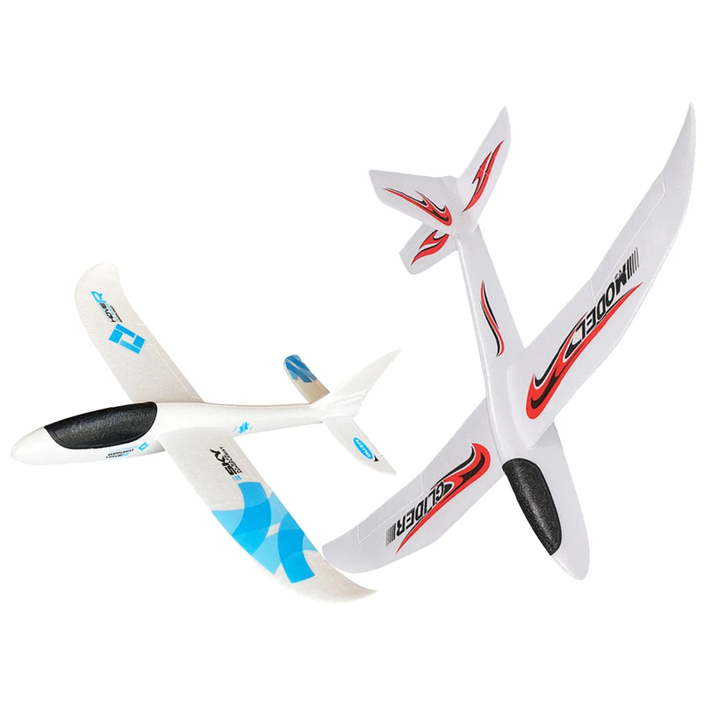 

2 Pcs Wheel Foams Airplanes Kids Gliders Outdoor Toys Sports Model Classroom