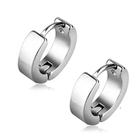 classic stainless steel ear buckle for women trendy gold color small large circle hoop earrings punk hip hop jewelry accessories