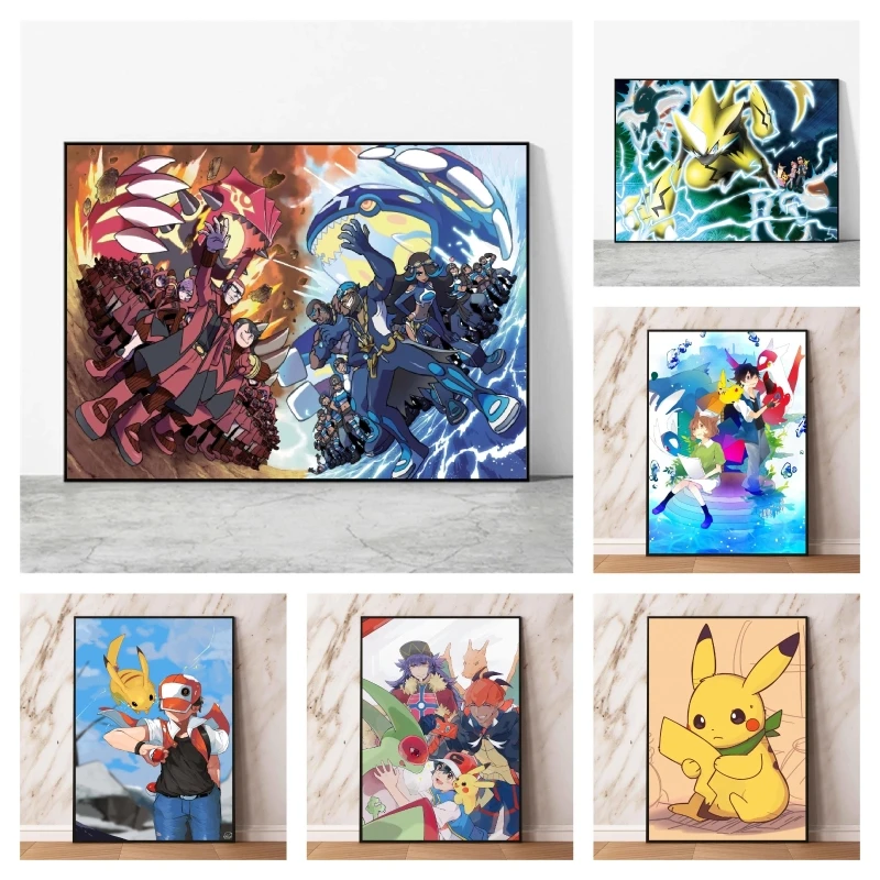 

Canvas Posters Pokemon Pikachu Classic Hd Print Art Prints Hanging Modular Painting Wall Decoration Decorative Modern Home