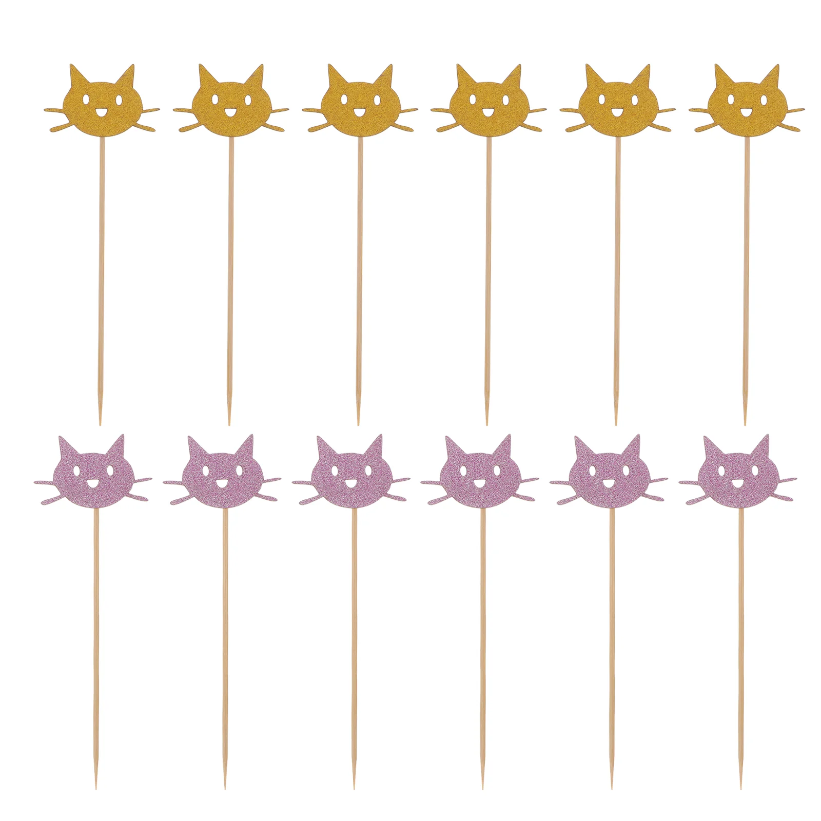 

24pcs Cake Toppers Cute Cat Cake Picks Dessert Toppers Cake Decorations for Baby Shower