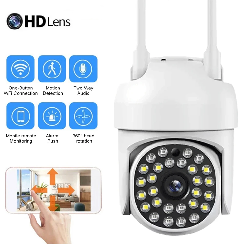 

2.4G WiFi 28 LED Wireless Surveillance Camera Two-way Audio Wireless CCTV Camera Infrared Night Vision Indoor Outdoor Monitoring