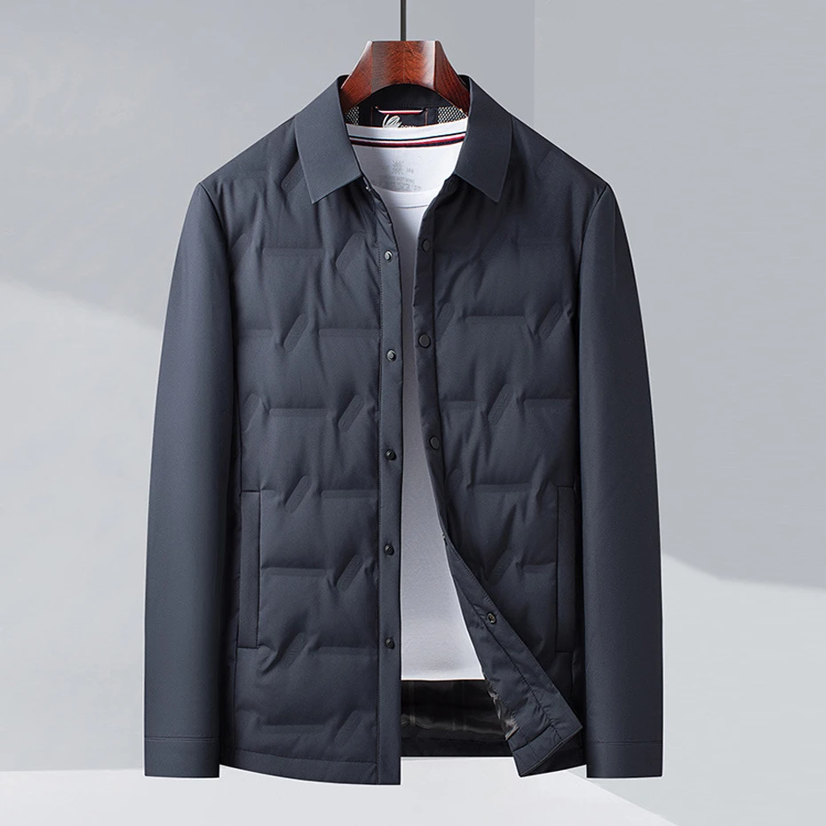 Winter Down Jacket Men Puffer Jackets Fashion Casual Padded Jacket Coat Male Light Outerwear Outdoor Solid Color