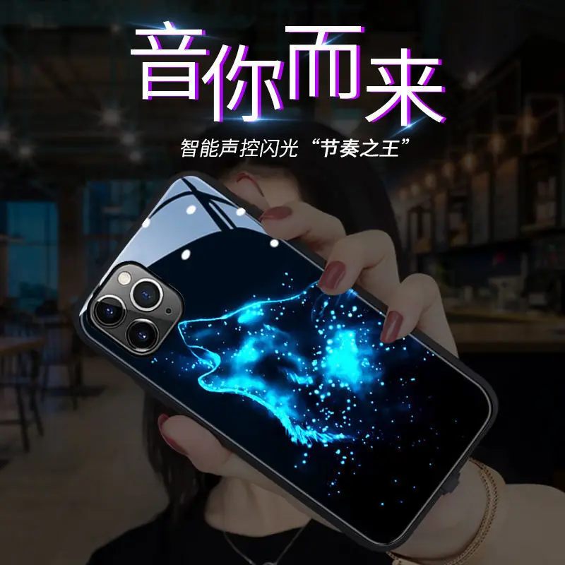 

ins popular Smart LED Flash Phone Case For Samsung Note S 20 21 30 Plus ultra Silicone Soft Edge