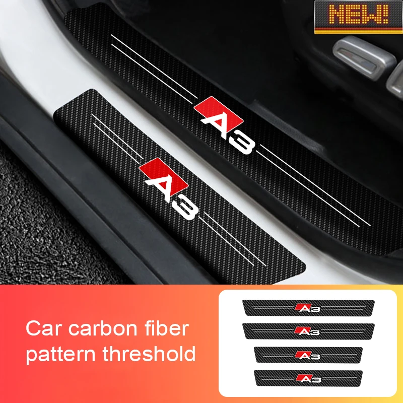 Накладка на порог двери автомобиля защитные наклейки из углеродного волокна для