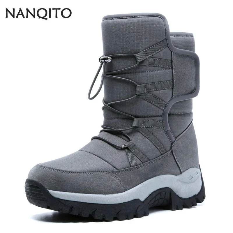 

Зимние мужские ботинки NANQITO, зимние ботинки для пар, бархатные теплые уличные повседневные короткие ботинки с боковой молнией, прочная мужская хлопковая обувь