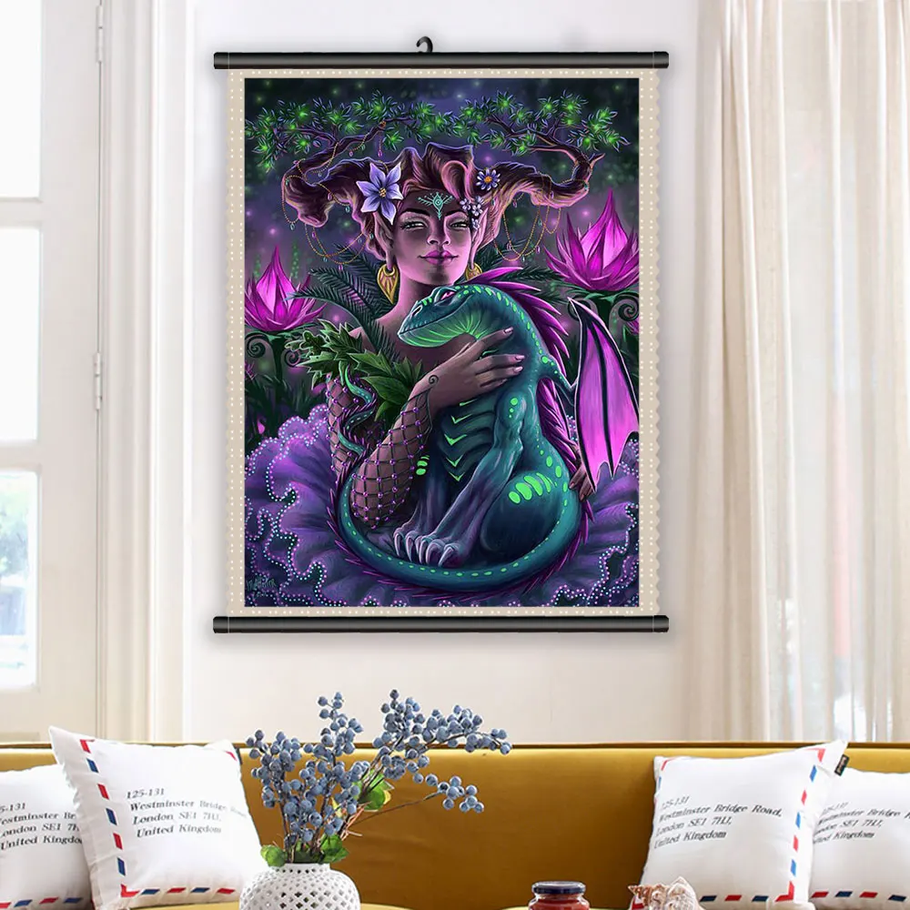 Картина с рамкой из страз фантазия искусственное аниме искусственная вышивка 5D