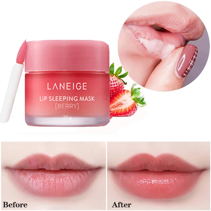 

South Korea LANEIGE Lip Sleep Mask 3g/20g Night Sleeping Face Moisturizer Lip Gloss Bleach Cream Lip Balm Strawberry Skin Care