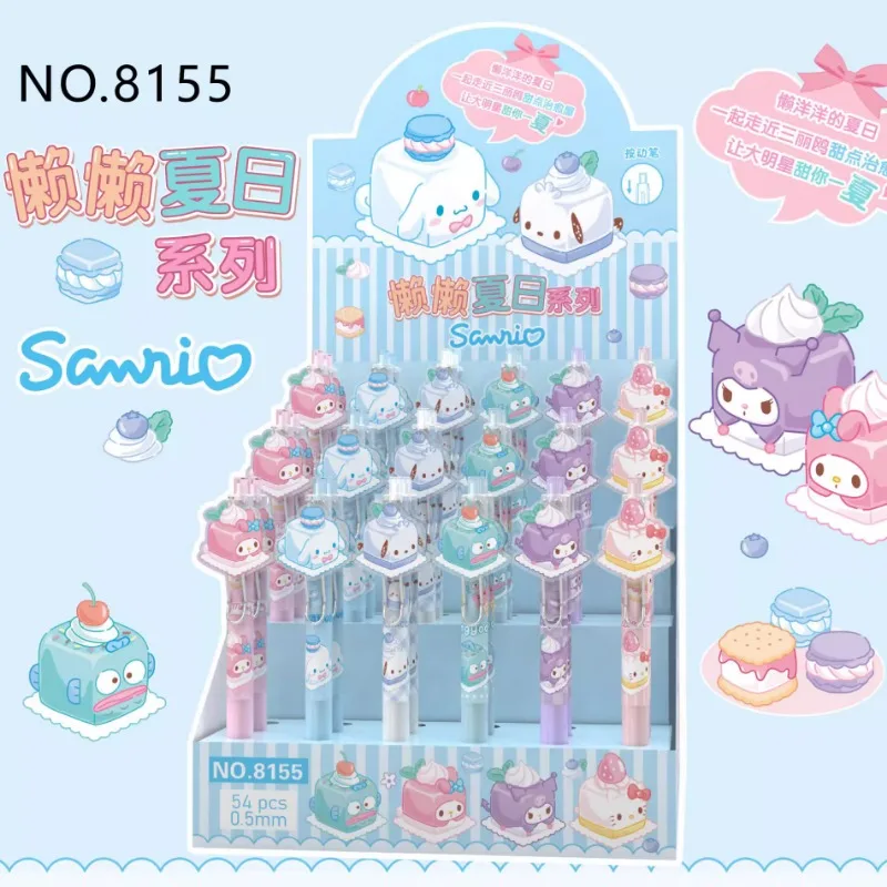 

Sanrio Patch Action Pen Cartoon Neutral Pen Cute Ins Ice Cream Black Pen 0.5mm Student Award Stationery Gift Cinnamoroll Kuromi