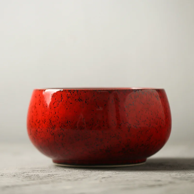

Red Basin Ceramic Exhausted Jar Household Writing-Brush Washer Large Water Washing Tea Cup