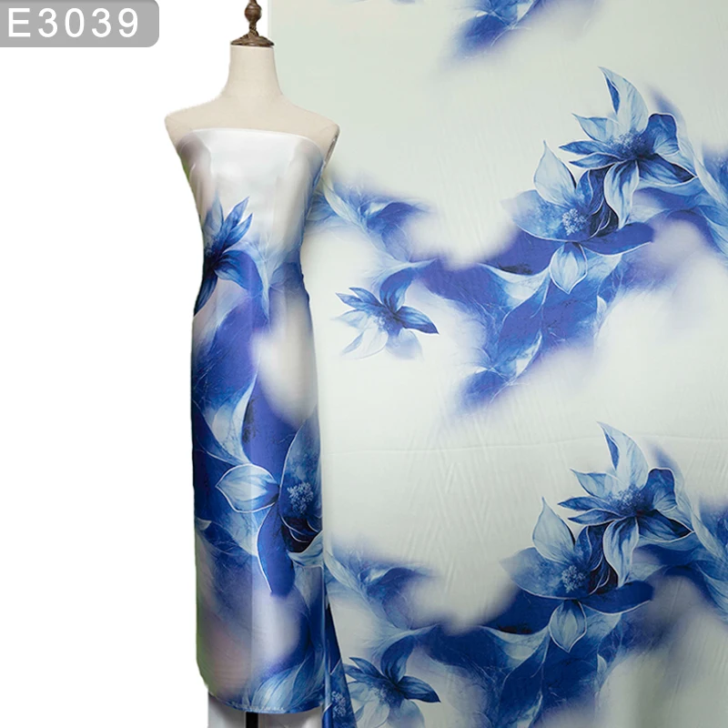 HYSK Ткань Из 100% Чистого Шелка Crêpe De Chine С Цветочным Цифровым Принтом Charmeuse