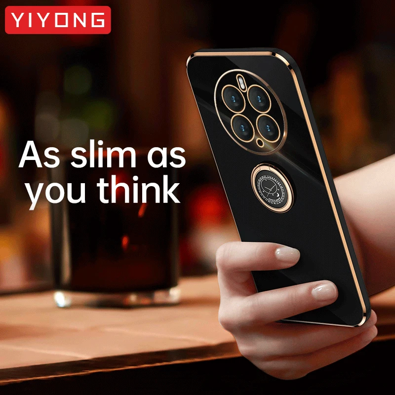 

Mate50 Pro Чехол YIYONG покрытие Силиконовый ТПУ кольцо-держатель чехол для Huawei Mate 50 RS 40 30 Pro Mate30 Mate40 Mate50RS чехлы для телефонов