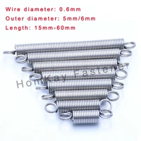 102030 pcs o ring dual hook 304 stainless steel tension spring wire dia 0 6mmouter dia 5mm6mm pullback tension spring