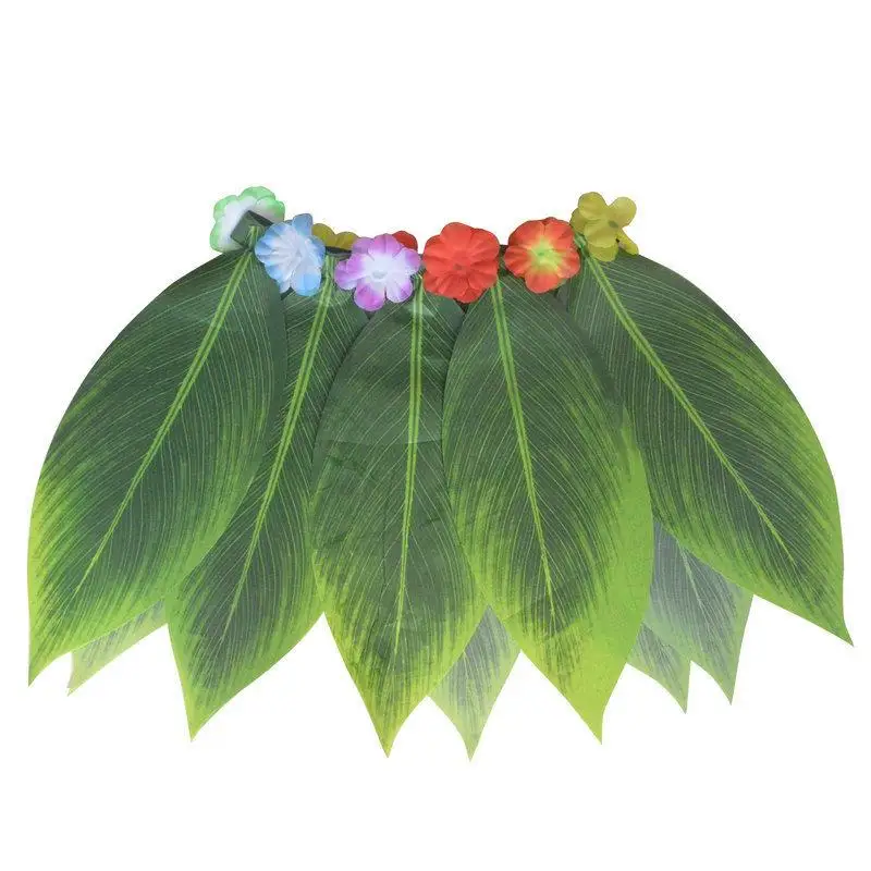 

Соломенное платье с травой и листьями, костюм с юбкой, комплект для взрослых и детей, юбка с листьями для вечевечерние в гавайском стиле, пла...