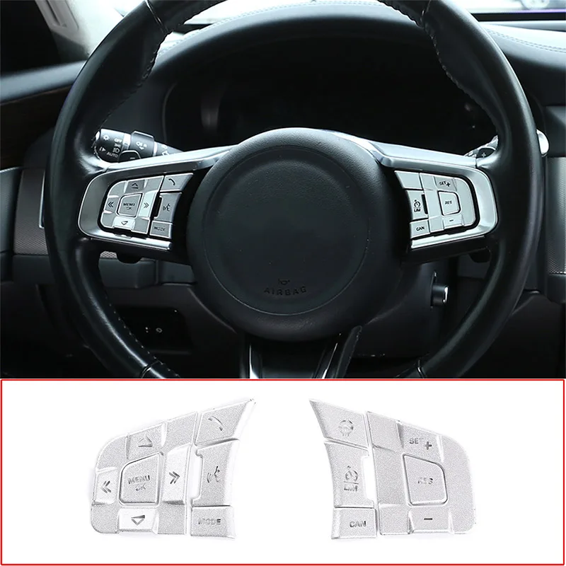 

For Jaguar XE XF F-PACE E-PACE F-TYPE Aluminum Alloy Silver Car Steering Wheel Button Sequin Decorative Sticker Car Accessories