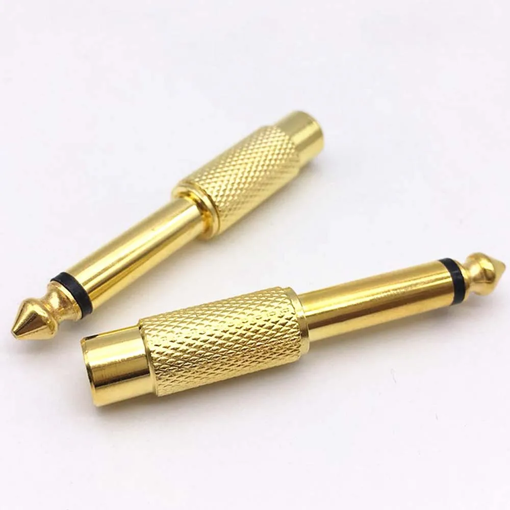 

Plug 6.35mm Male Male to Female RCA Female Stereo Speaker 6.35mm to RCA Connectors Plugs Audio Adapter Audio Stereo Adapter