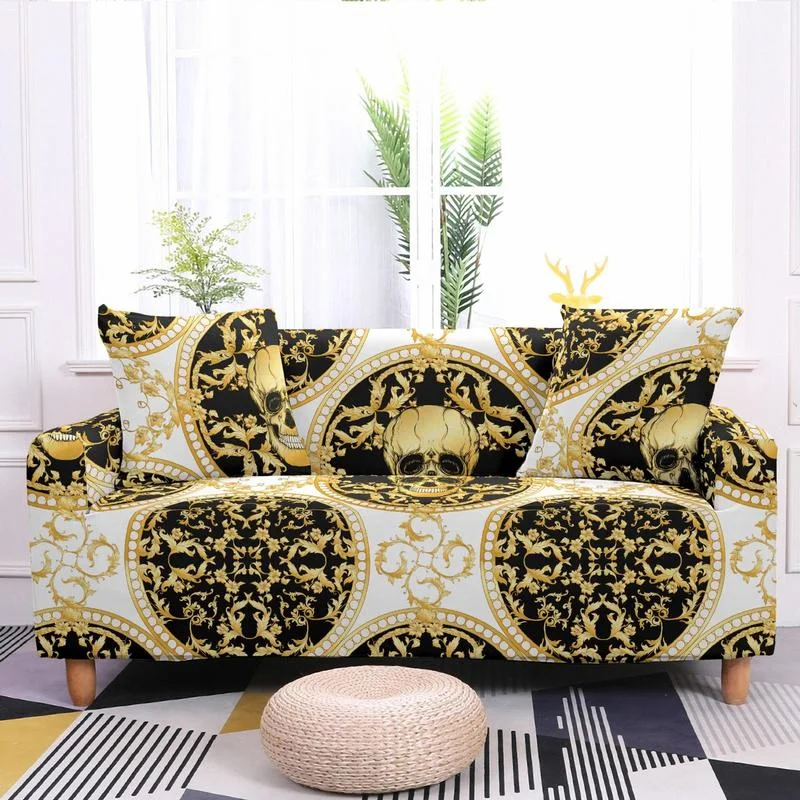 

Elastic Baroque Sofa Cover for Living Room Retro Bohemian Couch Cover Stretch Slipcover Sectional Sofa Cover Furniture Protector