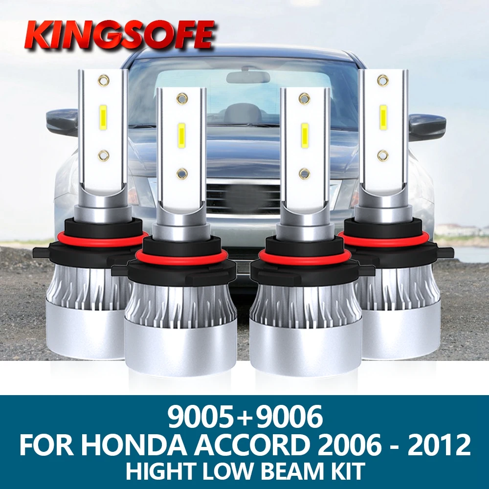 

Световые фары 4x LED 9005 HB3 9006 HB4 с лампой высотой / низким лучом 16000LM Комплект ламп Honda Yaping 2006 2007 2008 2009 2010 2011 2012