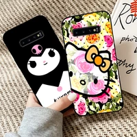 cute cartoon hello kitty phone case for samsung galaxy s10 plus s10e s10 lite for samsung s10 5g carcasa soft black back
