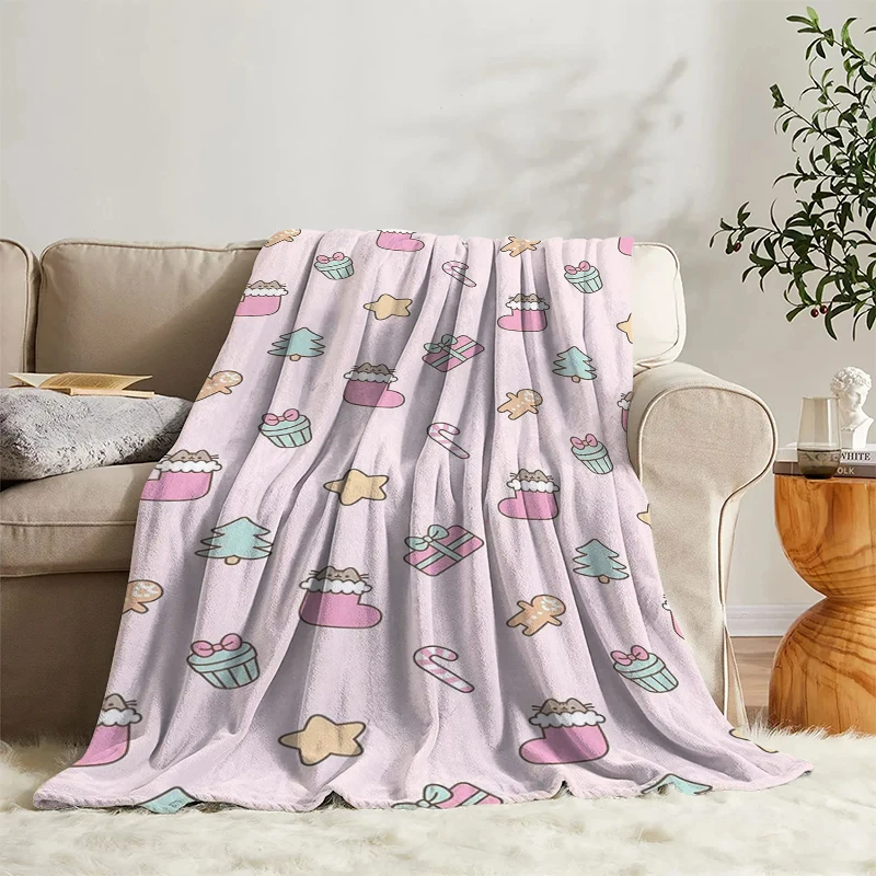 

Spread On The Bed Blanket For Decorative Sofa Christmas Bedroom Decoration Throw Blankets Fluffy Soft Fleece Boho Custom Anime
