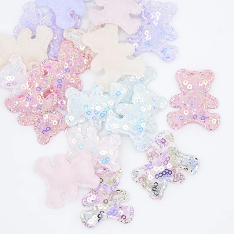 24 наклейки с пайетками для одежды футболки Сшитые на мишку декоративные пластыри для ремонта декоративная ткань аксессуары для самостоятельного изготовления.