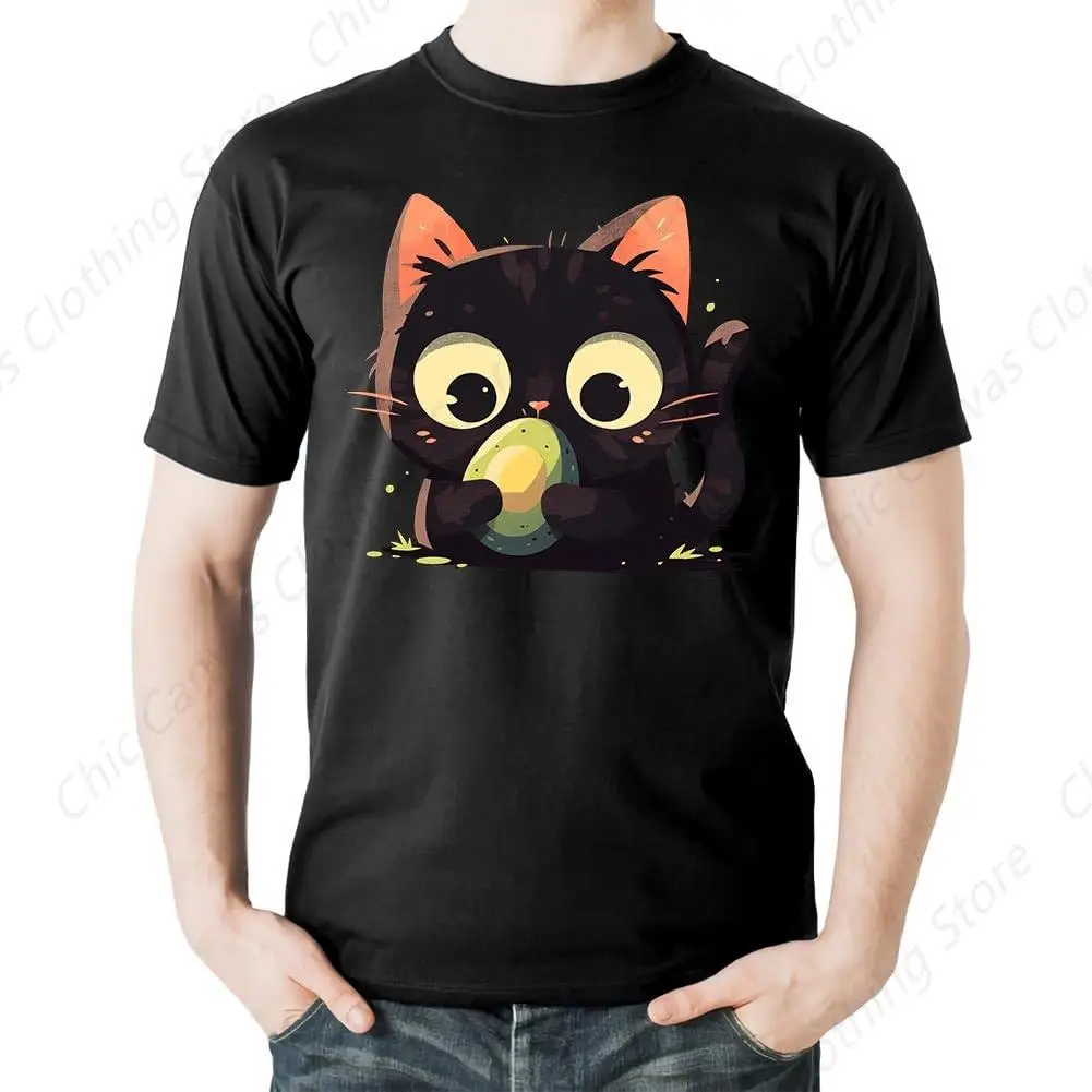 Мужская крутая футболка с изображением кота-автогато короткими рукавами и