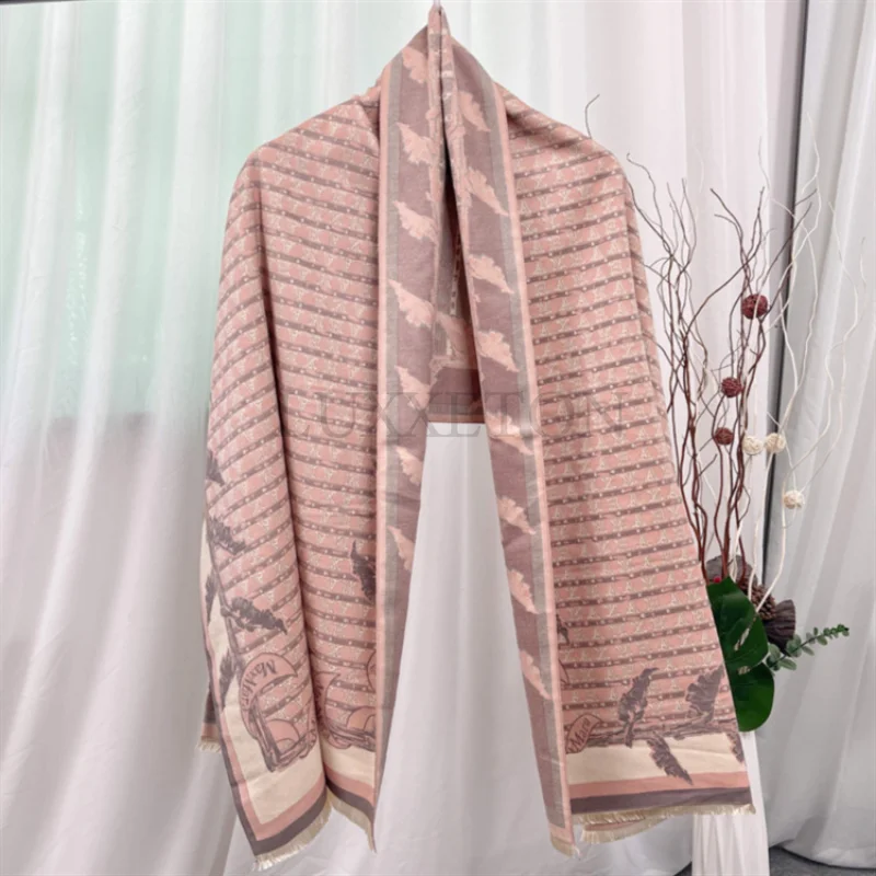 Winter Women Cashmere Blanket Scarf Houndstooth Paisley Print Pashmina Cape Lady Thick Warm Shawl Wraps Luxury Brand 180*65 Cm