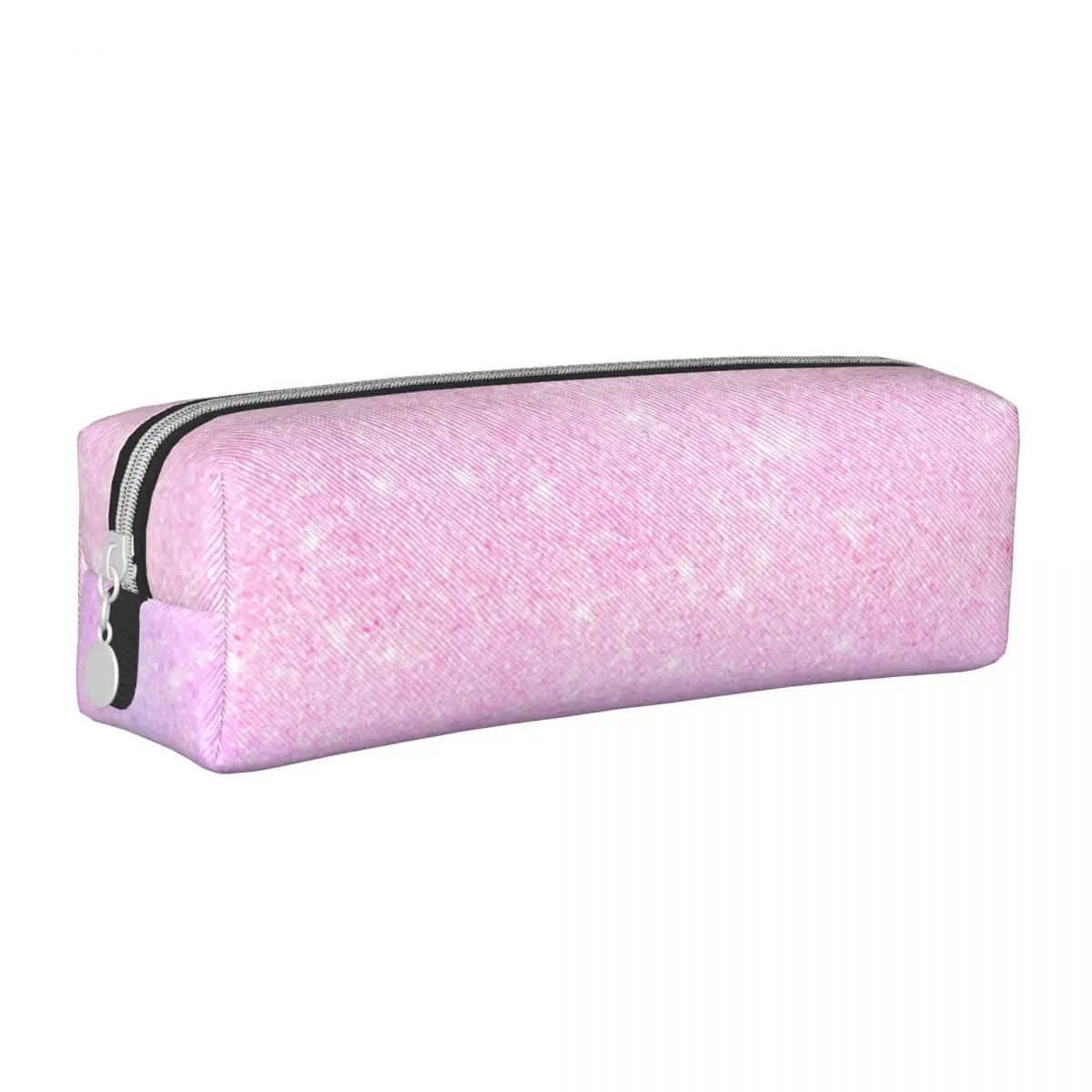 

Elegant Blue Pink Ombre Square Pencil Case Rainbow Glitter Print Boy Girl Cool Leather Pencil Box University Zipper Pen Pouch