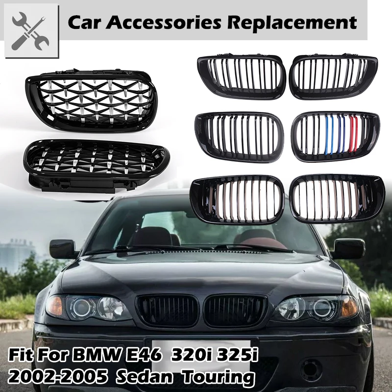 Rhyming Front Bumper Kidney Grille Fit For BMW E46 Facelift Sedan 320i 325i 2002-2005 Performance Car Accessorie M Edition Style