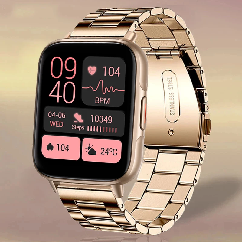 

New Smart Watch Women 1.7 Inch Full Touch Screen Custom Dial Anwser Call Watches Men Waterproof Smartwatch for Huawei Xiaomi