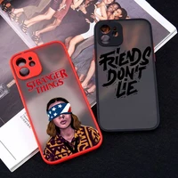 stranger things tv show phone case red color matte transparent for iphone 13 12 11 pro max mini x xr xs 7 8 plus
