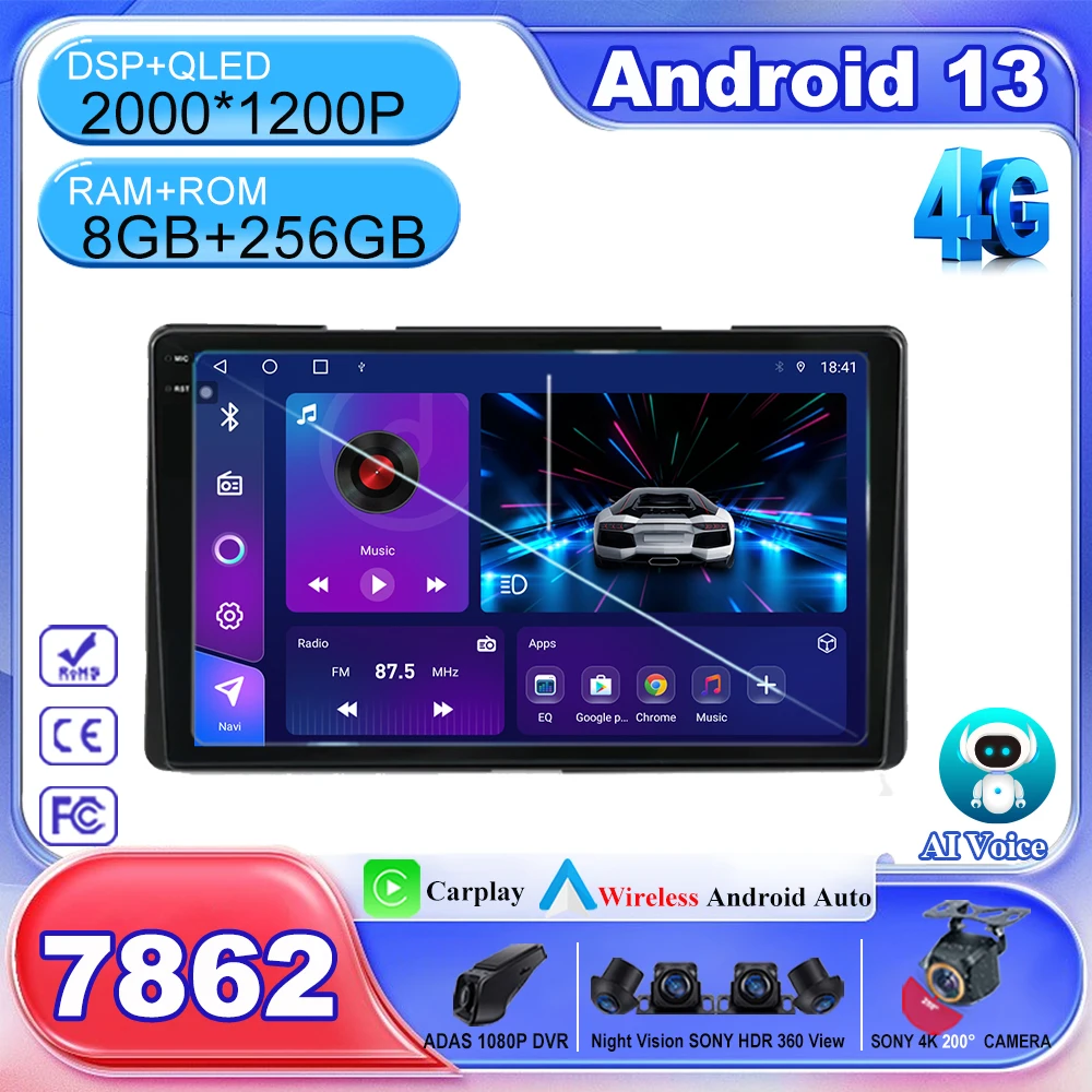 Автомобильный Android 13 GPS-навигатор для Toyota Sienna 3 XL30 2014 - 2020 автомобильный