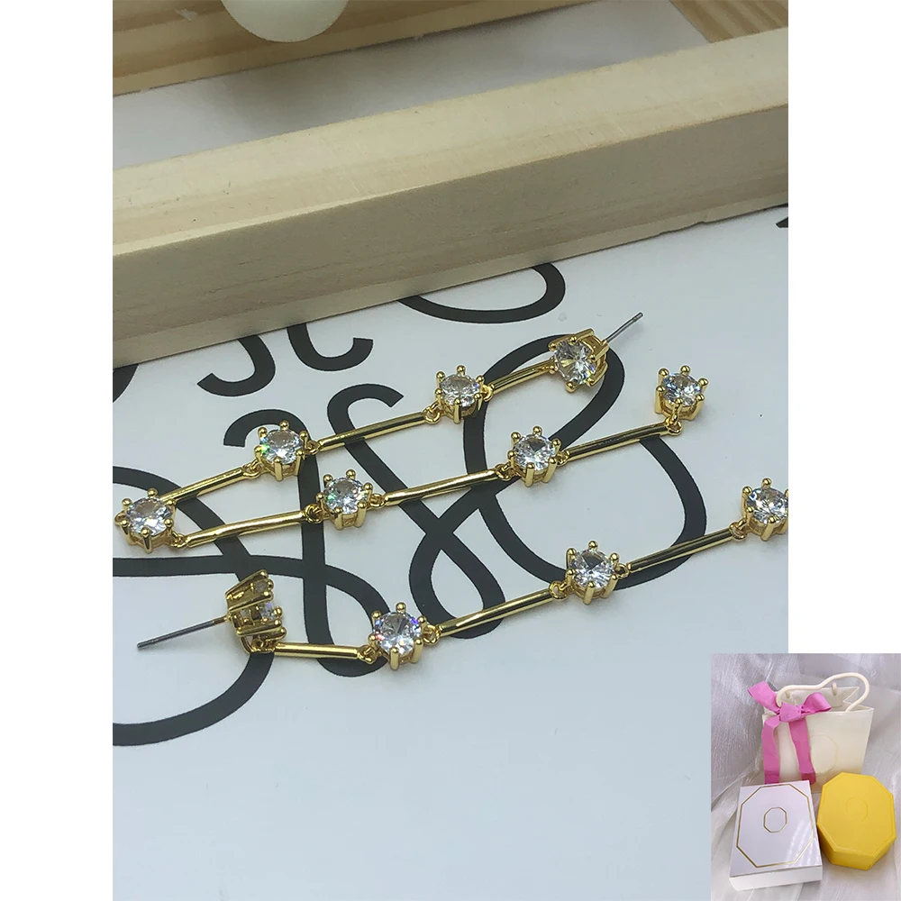 Модные серьги-капли Constalla с асимметричным дизайном и позолоченными