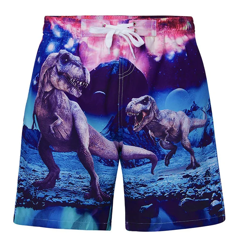 

Lion Leopard Fight Graphic Shorts Pants Men 3D Dinosaur Printing y2k Board Shorts Summer Hawaiian Swimsuit Cool Surf Swim Trunks