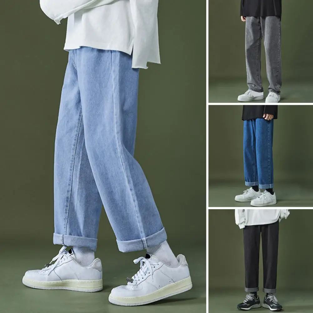 Мужские прямые джинсы стильные мужские летние джинсовые брюки с широкими